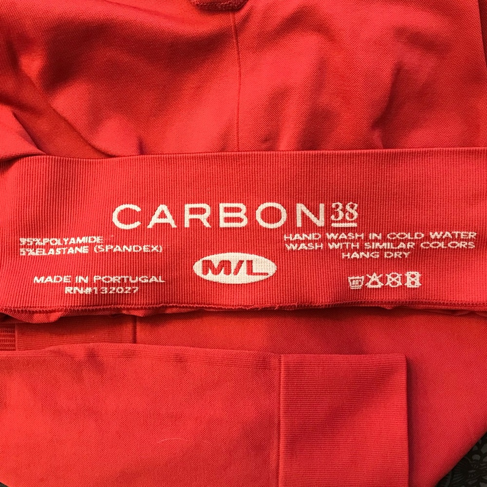 Carbon38 Brand Women’s M/L solid dark red leggings tights in EUC - Picture 7 of 7